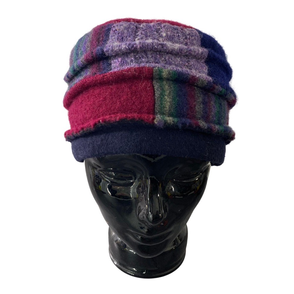 Unique Patchwork Beanie Hat Women's Multi Color W… - image 1